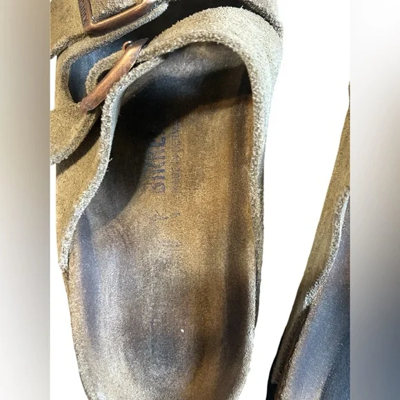 Birkenstock Arizona Tan Suede 2 Strap Sandals Size 7 EU 38 - Picture 7 of 12